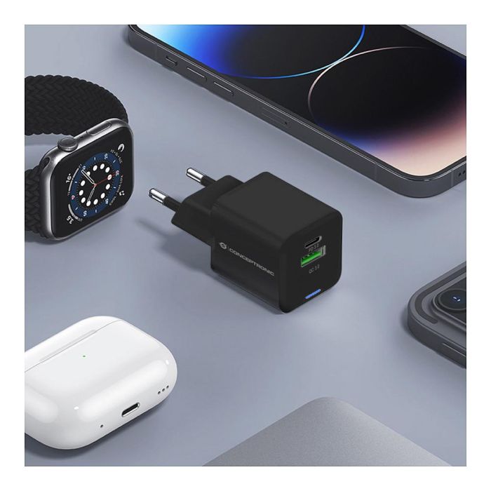 Conceptronic ALTHEA15B Cargador de Pared 20W Negro Universal, Carga 2 Dispositivos Conceptronic ALTHEA15B Cargador de Pared 20W Negro Universal, Carga 2 Dispositivos