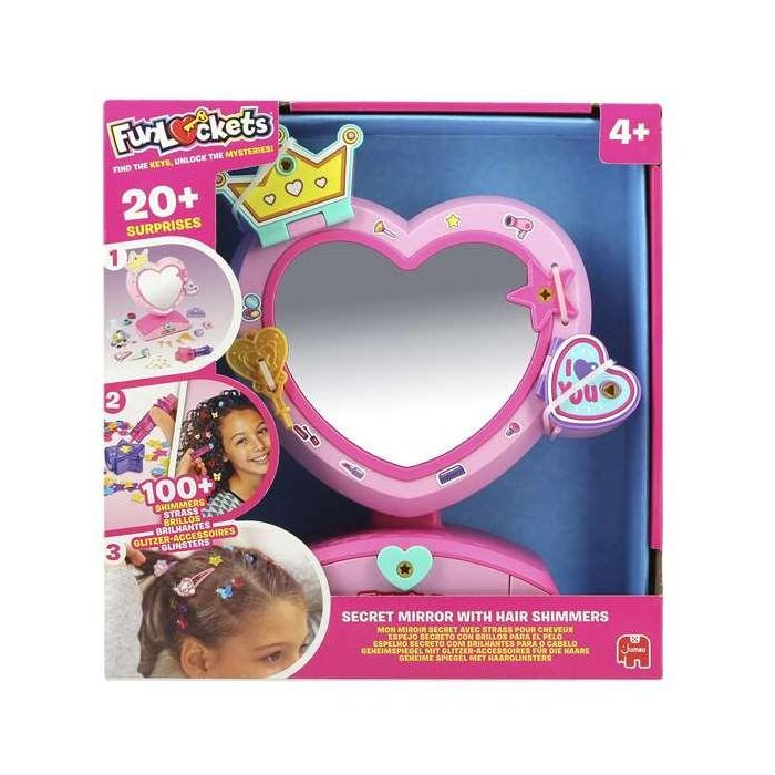 Espejo secreto fun lockets lleno de compartimentos. incluye más de 20 sorpresas y un aplicador con brillos para el pelo. 2 Espejo secreto fun lockets lleno de compartimentos. incluye más de 20 sorpresas y un aplicador con brillos para el pelo. 2