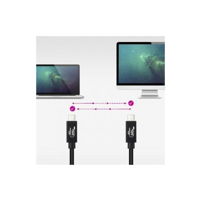 NANOCABLE CABLE USB 4 GEN3x2 40Gbps 5A/240W, USB-C M/M 1.8 M 4