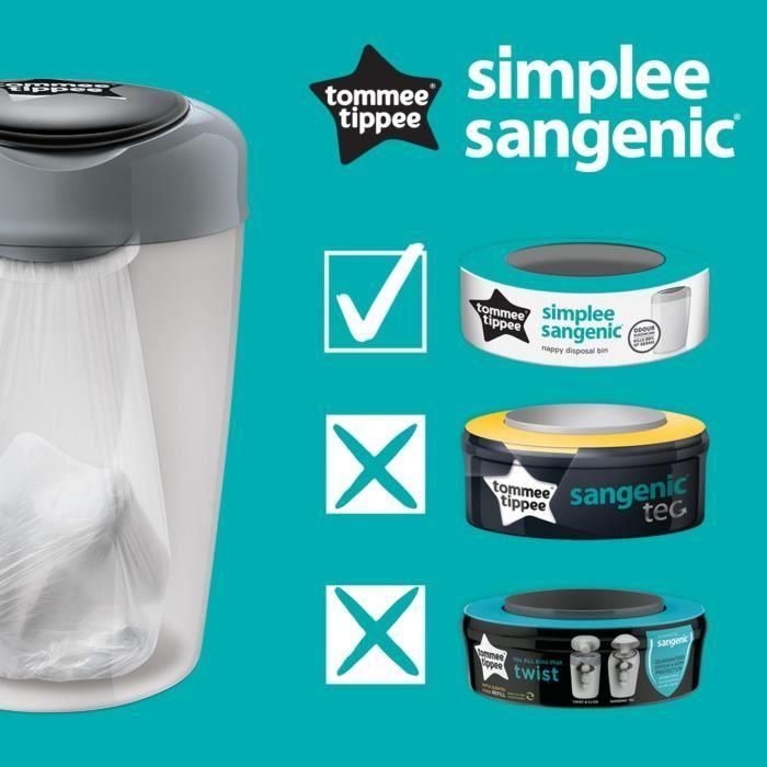 TOMMEE TIPPEE SINGLE Recambios Multipack x6 Sangenic 2 TOMMEE TIPPEE SINGLE Recambios Multipack x6 Sangenic 2