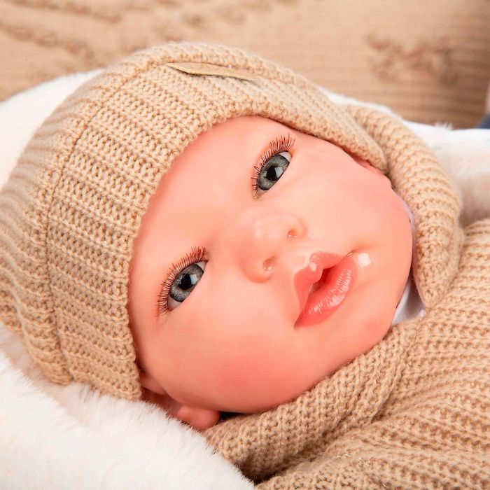Muñecas Arias Olona - Muñeca Reborn Beige con Saco de Dormir, 40 cm 4 Muñecas Arias Olona - Muñeca Reborn Beige con Saco de Dormir, 40 cm 4