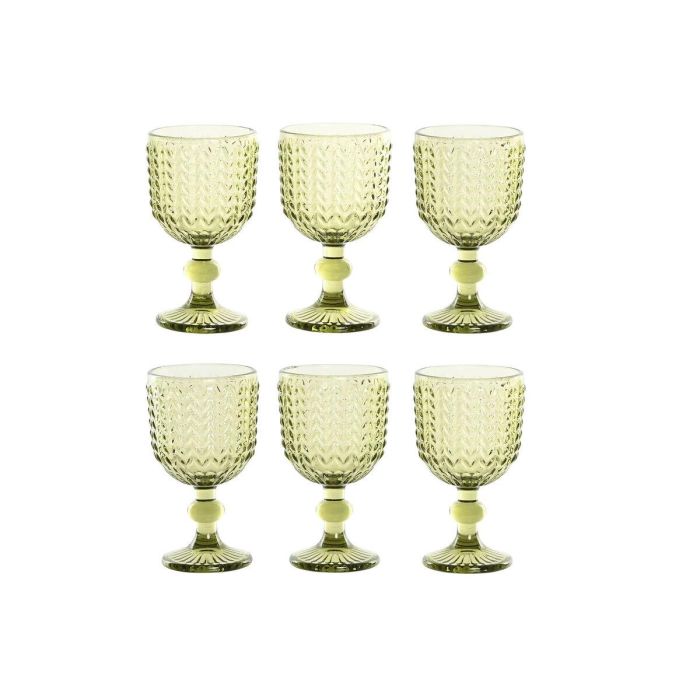 Copa Basicos DKD Home Decor Verde 8 x 14.5 x 8 cm Set de 6