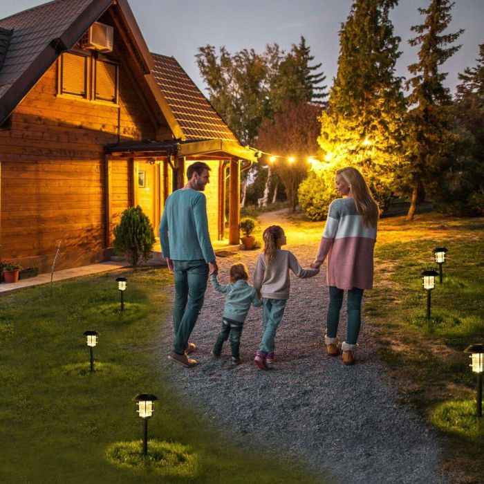 Set de estacas solares de jardín Aktive 2 Piezas Acero Inoxidable Plástico 13 x 55 x 13 cm (4 Unidades) 5 Set de estacas solares de jardín Aktive 2 Piezas Acero Inoxidable Plástico 13 x 55 x 13 cm (4 Unidades) 5