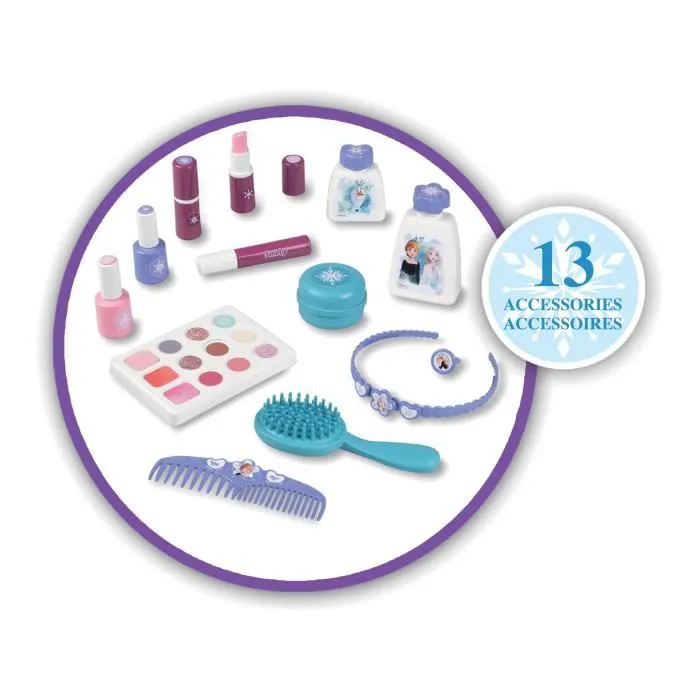 Smoby Maleta de Belleza Congelada Infantil con Accesorios de Maquillaje y Peluquería para Niñas 4