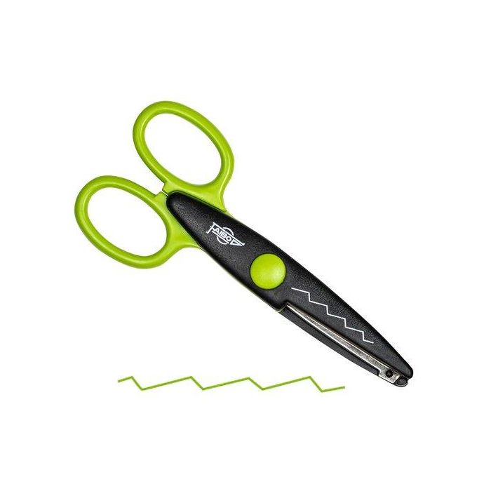 Tijeras Faibo Dentada 13 Cm Verde (Set de 10)