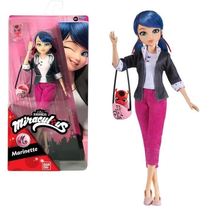 BANDAI Miraculous Ladybug - Muñeca de moda 26 cm: Marinette BANDAI Miraculous Ladybug - Muñeca de moda 26 cm: Marinette