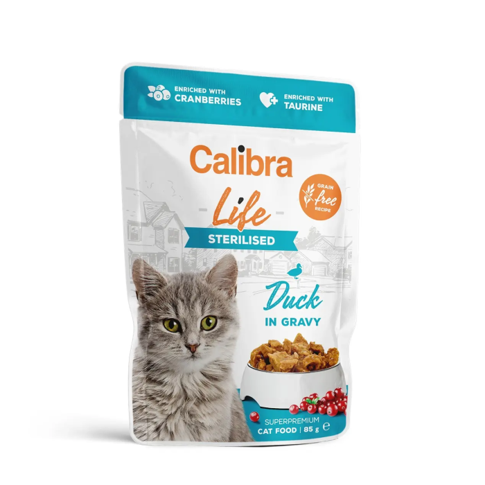 Calibra Cat Life Pouch Sterilised Pato En Salsa 28x85 gr Calibra Cat Life Pouch Sterilised Pato En Salsa 28x85 gr