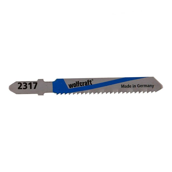 Wolfcraft Hojas de sierra de calar vástago en T HSS 50 mm para chapas de acero 3-6mm y aluminio, corte fino (pack 2) 0 Wolfcraft Hojas de sierra de calar vástago en T HSS 50 mm para chapas de acero 3-6mm y aluminio, corte fino (pack 2) 0