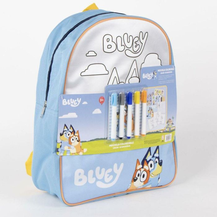Cerdá DIY Set para Crear Mochila Bluey de 30x38x14 cm Azul. Kit Hazlo Tú Mismo para Niños con Diseño de Personajes. Edad Mínima 3 Años. 2