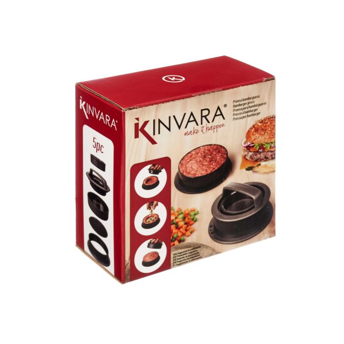 Prensa Hamburguesa 3 en 1 PP Antiadherente Kinvara 12.5x5.8x12.5 cm Negro (12 Unidades) 2 Prensa Hamburguesa 3 en 1 PP Antiadherente Kinvara 12.5x5.8x12.5 cm Negro (12 Unidades) 2