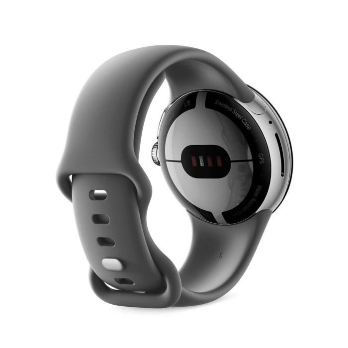 Google Pixel Watch 41mm polished silver stainless steel con correa charcoal active band 11 Google Pixel Watch 41mm polished silver stainless steel con correa charcoal active band 11