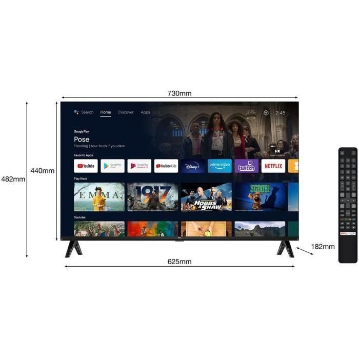 TCL 32FHD7900 - Televisor LED 32 (81 cm) - Full HD 1920x1080 - HDR10 - Android TV conectado - 2xHDMI 1.4 - WiFi 2 TCL 32FHD7900 - Televisor LED 32 (81 cm) - Full HD 1920x1080 - HDR10 - Android TV conectado - 2xHDMI 1.4 - WiFi 2
