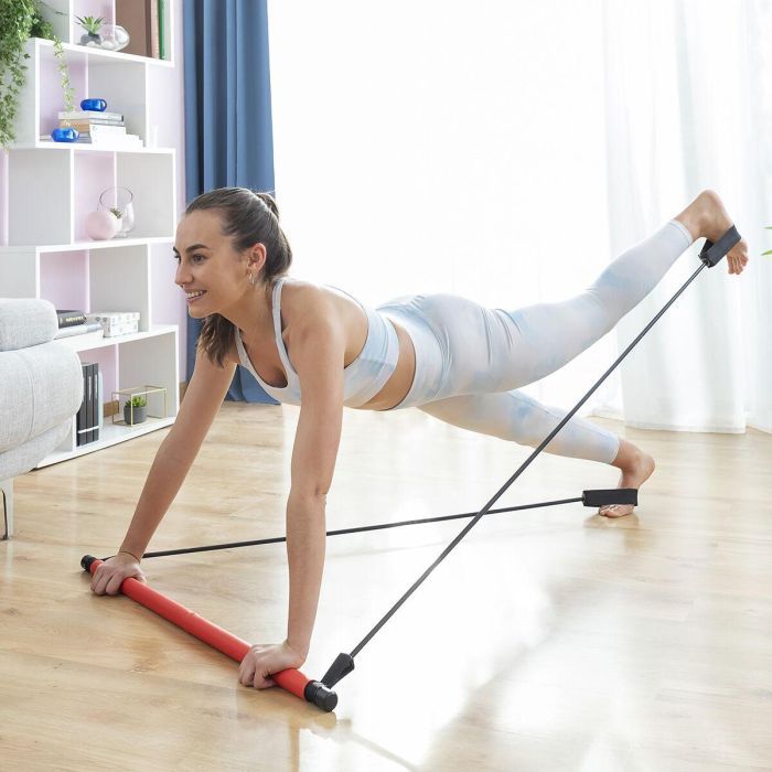 Barra de Fitness con Bandas Elásticas y Guía de Ejercicios Resibar InnovaGoods 10