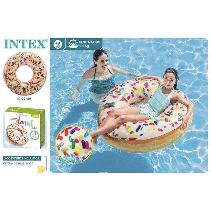 Flotador rueda donut blanco caramelos 99x25 cm (+ 9 años) - modelos surtidos 6