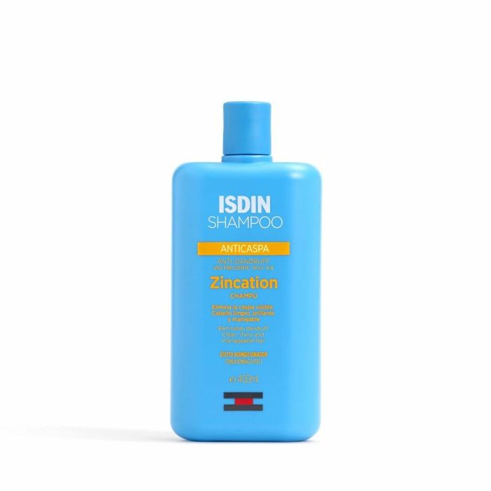 Isdin ZINCATION Champú Anticaspa Uso Frecuente con Piroctona Olamina y Zinc, Suavizante y Protector para Todo Tipo de Cabello 400 ml