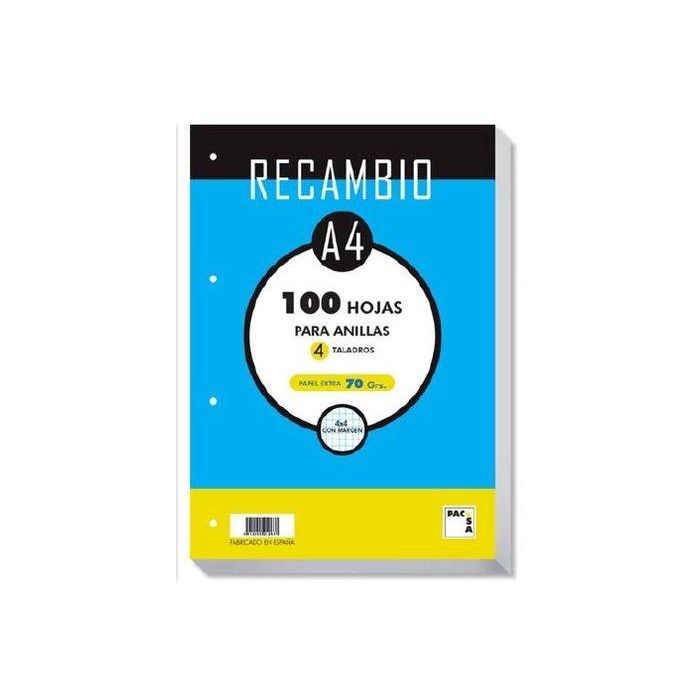 Recambio Pacsa A4 100H 70G 4 Taladros Cuadric.4X4
