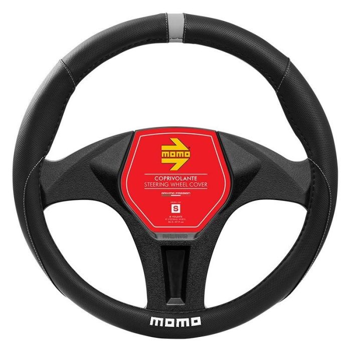 Momo MOMLSWC010BG Funda Volante Elegant Universal Negro y Gris 38-39 cm - Antideslizante de Poliuretano Suave 0 Momo MOMLSWC010BG Funda Volante Elegant Universal Negro y Gris 38-39 cm - Antideslizante de Poliuretano Suave 0