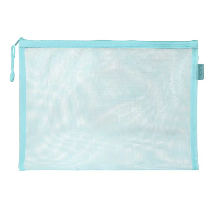 Liderpapel Bolsa Zipper Bag Poliéster Transpirable Multiusos DIN A4 Azul Pastel 1