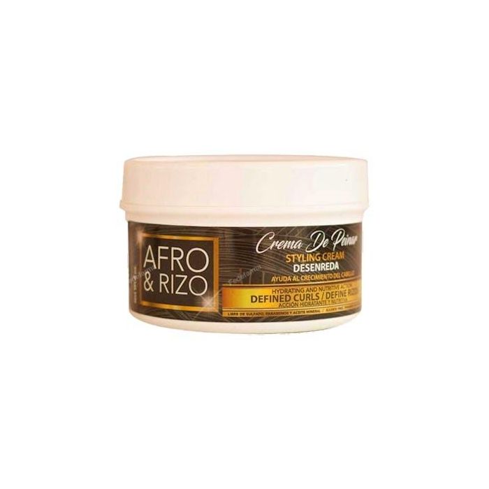 Afro And Rizo Crema de Peinar Desenredante con Aceites Naturales y Biotina para Crecimiento Saludable 8oz