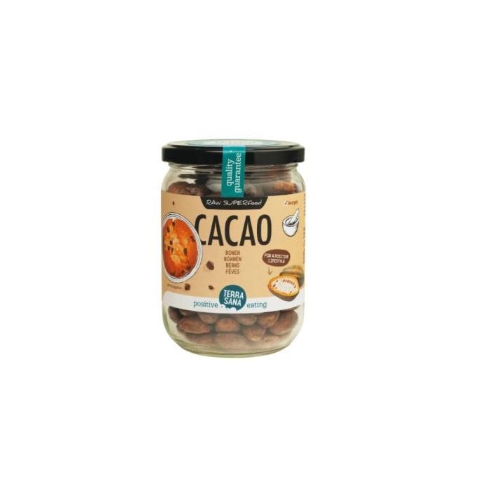 TERRASANA Granos de Cacao Crudos 250g Veganos - Base de Chocolate Ecológico sin Azúcares Refinados