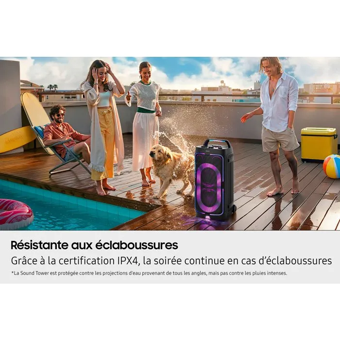 Samsung Altavoz Potente MX-ST50F/XE, 240W, Bluetooth, Efectos de Luz, Ruedas, Batería 18h, Negro