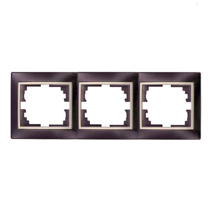 Solera Marco para 3 elementos horizontal negro y aro perla 225x81x10mm serie Europa ERP73NU 0 Solera Marco para 3 elementos horizontal negro y aro perla 225x81x10mm serie Europa ERP73NU 0