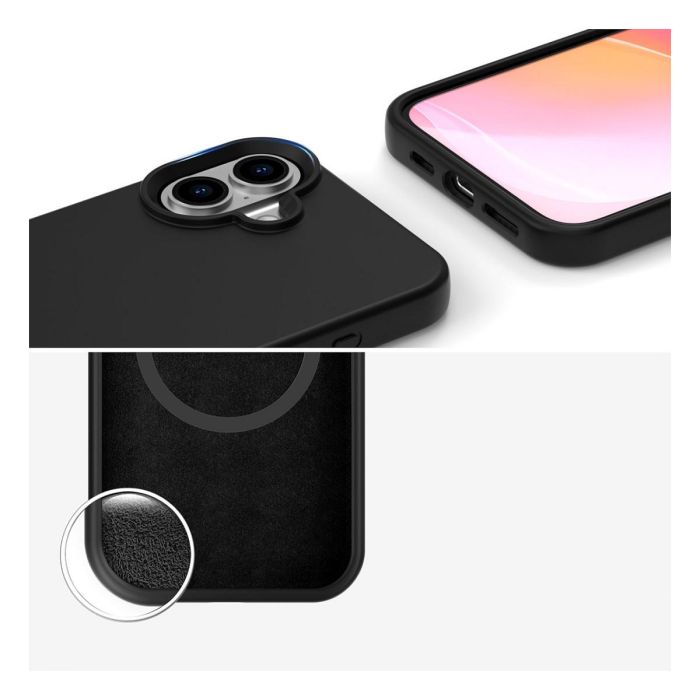 4smarts Funda de Silicona Negra para Apple iPhone 16 (6.1") Compatible con MagSafe, Referencia 541186 3