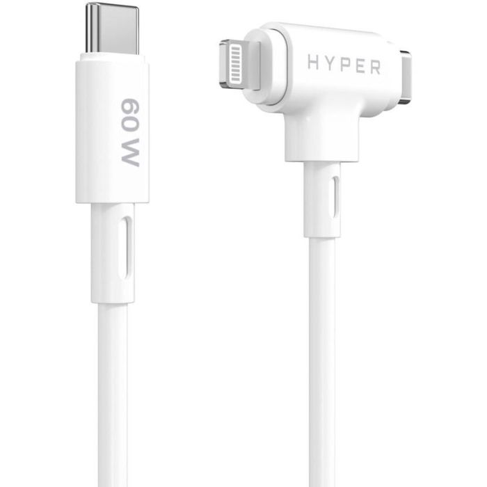 HYPER HyperJuice Cable USB C a USB C/Lightning USB 2.0 1.5m Blanco 3