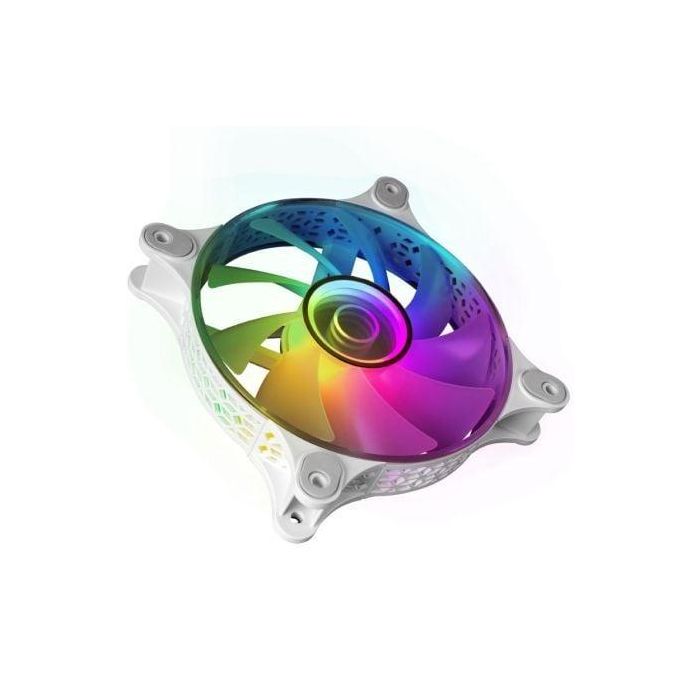 Mars Gaming MF-3DKITW Pack 3 Ventiladores 12cm ARGB Espejo Infinito 3D con HUB, Mando, Controlador Iluminado, Compatible PC Blanco 2
