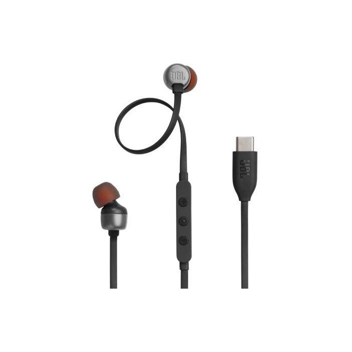 JBL Auriculares In-Ear Tune 310C USB-C con Micrófono Negros JBLT310CBLK Sonido JBL Pure Bass Audio de Alta Resolución