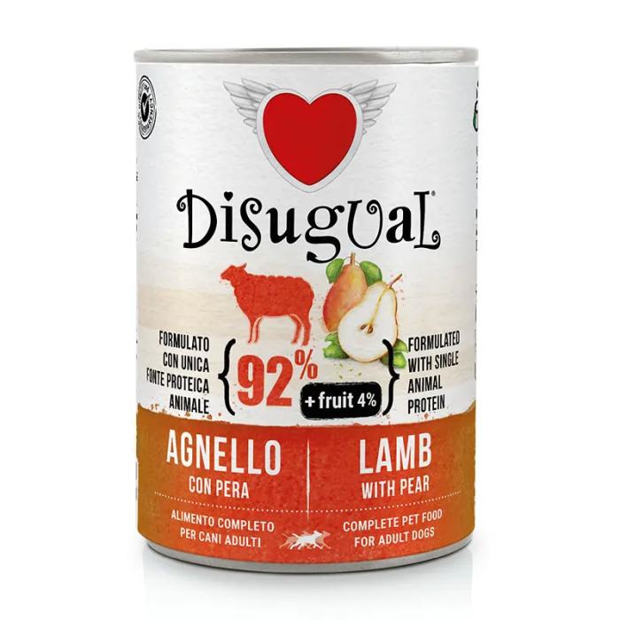 Disugual Fruit Dog Cordero Pera 6x400 gr