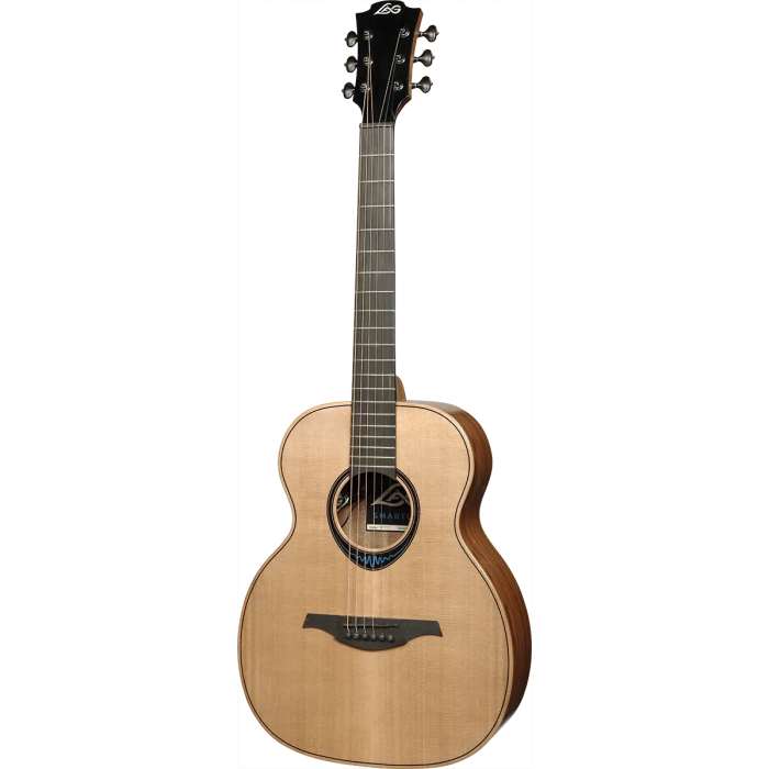 LAG Guitarra Acústica Travel A/E Blue Wave 2 Blue Wave Natural Cedro Macizo Palisandro 1