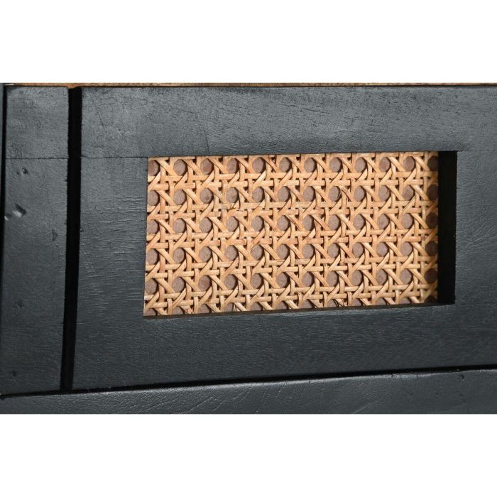 Mueble de TV DKD Home Decor Negro Ratán Madera de mango (145,5 x 40,5 x 60 cm) 3