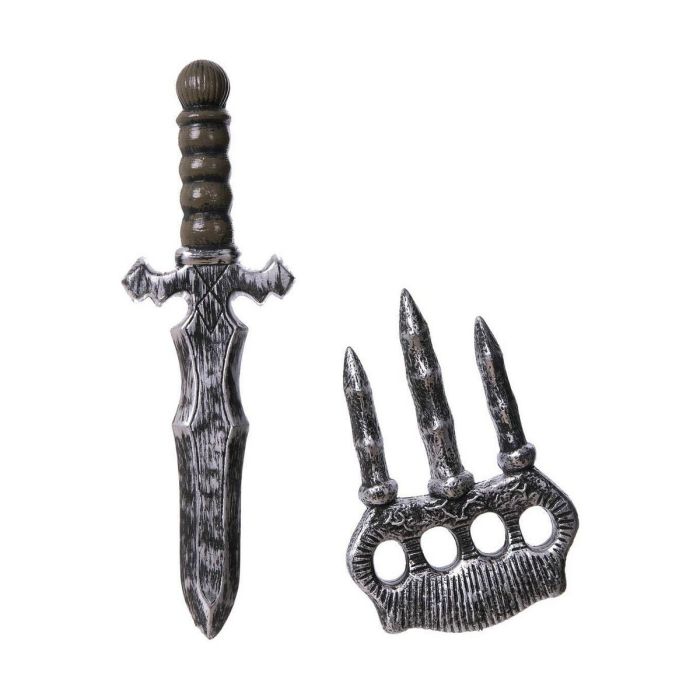 Conjunto de armas tenebrosas - puñal: 33x10 y garra 20x13 cm Conjunto de armas tenebrosas - puñal: 33x10 y garra 20x13 cm