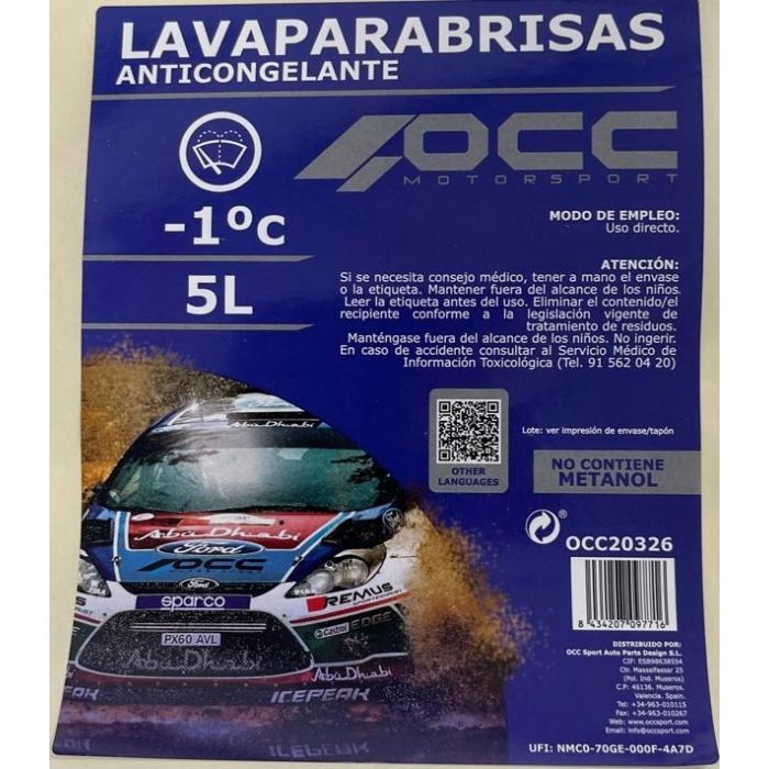 Limpiaparabrisas OCC Motorsport OCC20326 Anticongelante (5 L)