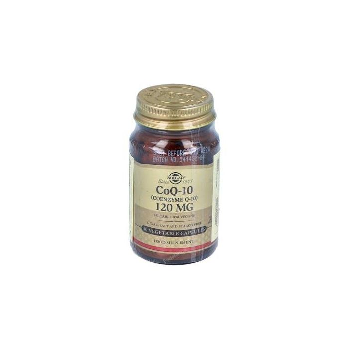 SOLGAR Coenzima Q10 120mg, 30 Cápsulas. Antioxidante y Energizante. Apto para Veganos