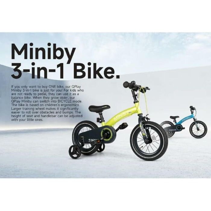 Ociotrends Patinete 3 en 1 Miniby para Niños con Ruedas Hinchables de 14 Pulgadas y Estabilizadores, Edad Mínima 2 Años 2 Ociotrends Patinete 3 en 1 Miniby para Niños con Ruedas Hinchables de 14 Pulgadas y Estabilizadores, Edad Mínima 2 Años 2