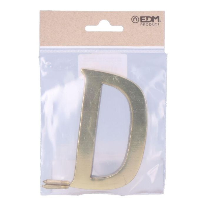 Letra d latón pulido 10cm fijación invisible edm 1 Letra d latón pulido 10cm fijación invisible edm 1