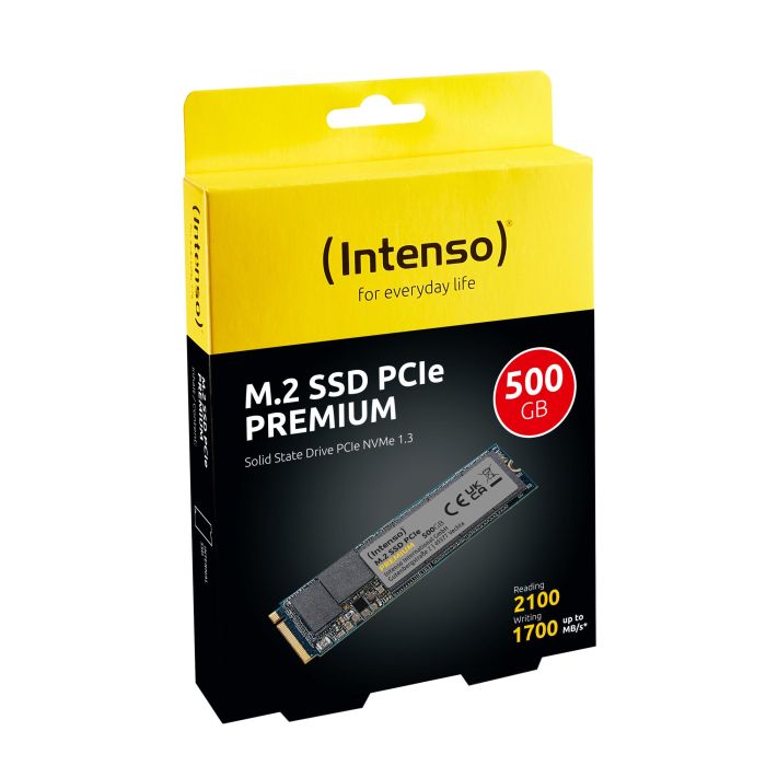 Intenso SSD M.2 2280 NVME 1.3 500GB Lectura 2100 MB/s Escritura 1700 MB/s Disco Duro Interno 2