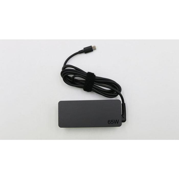 Lenovo 65W AC adapter with USB Type-C interface, 20V output, compatible with various Lenovo laptops and devices.