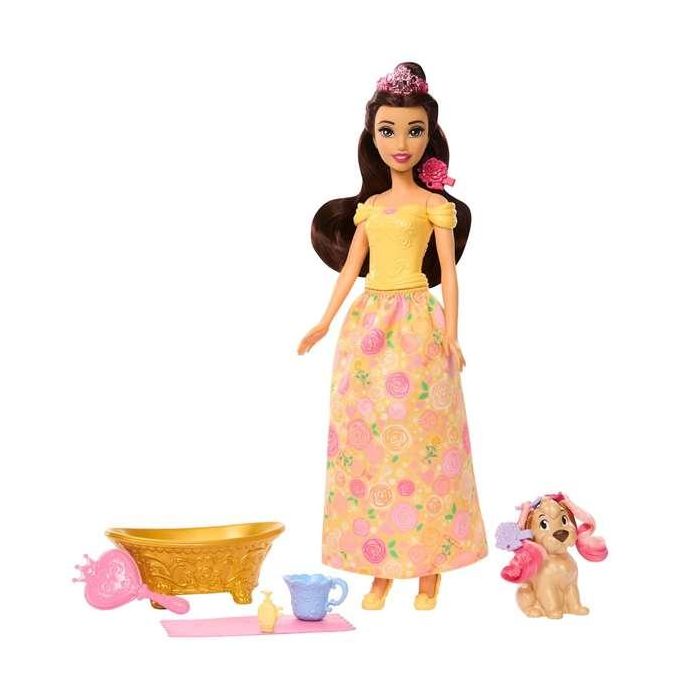 Disney Princess Jfc42 Muñeca Bella y Perrito con Bañera y 9 Accesorios de Aseo, Juego de Baño para Mascotas de Mattel 1 Disney Princess Jfc42 Muñeca Bella y Perrito con Bañera y 9 Accesorios de Aseo, Juego de Baño para Mascotas de Mattel 1