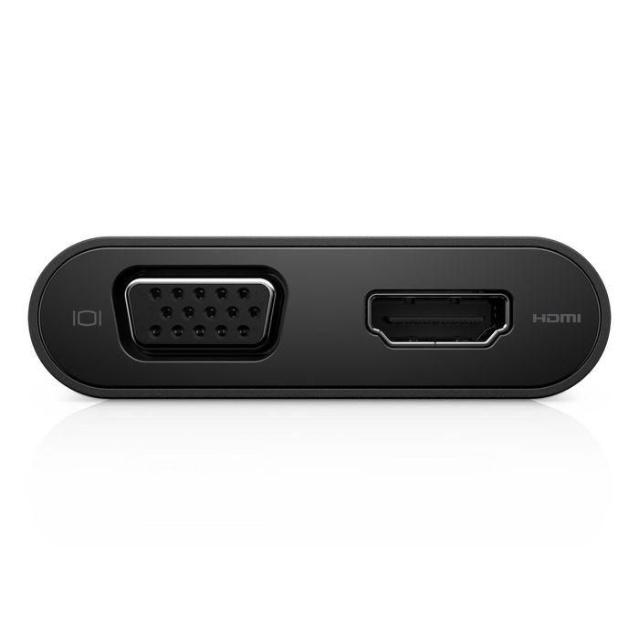 Dell Adaptador USB-C Multipuerto para Portátiles – Expansión de Conectividad con HDMI, VGA, USB 3.0 y Ethernet Gigabit – Negro 1