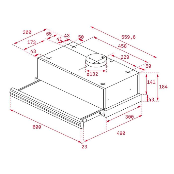 Campana Convencional Teka CNL6415BK 60 cm 385 m3/h 64 dB 110W 2