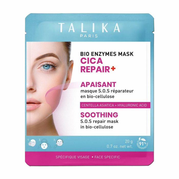 Talika BIO ENZYMES MASK CICA REPAIR+ SOOTHING Mascarilla Reparadora S.O.S Potenciadora de Hidratación 20 gr 5