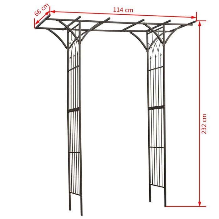 Arco recto doble - NATURE - Metal - Negro - 114x66xH232 cm 3