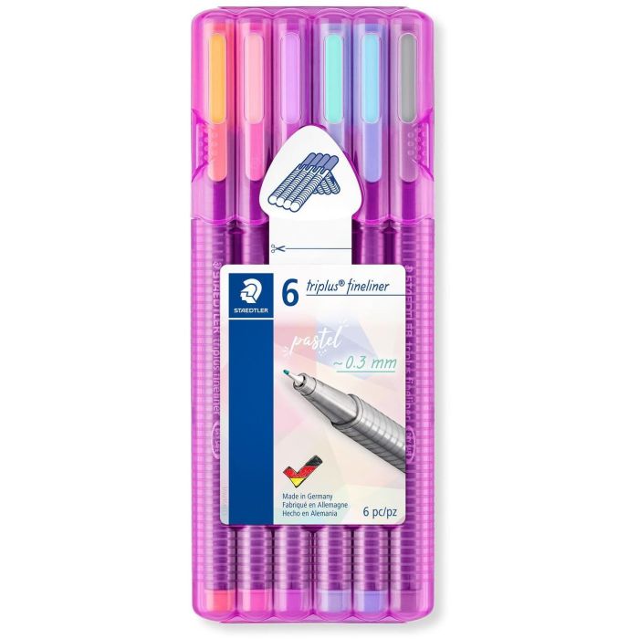 Rotuladores Punta Redonda Staedtler Triplus Fineliner 334 SB6 PA/ 0.3mm/ 6 unidades/ Colores Pastel Surtidos 1