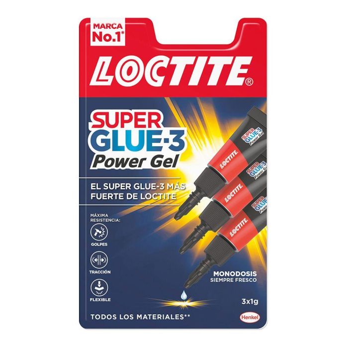 Loctite Super glue 3 Power Flex Adhesivo Instantáneo Antigoteo Multimaterial Gel Transparente 3 x 1 g 0 Loctite Super glue 3 Power Flex Adhesivo Instantáneo Antigoteo Multimaterial Gel Transparente 3 x 1 g 0