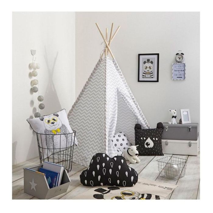 Atmosphera Tipi Infantil Gris con Funda de Almacenaje 160x120x120cm 1