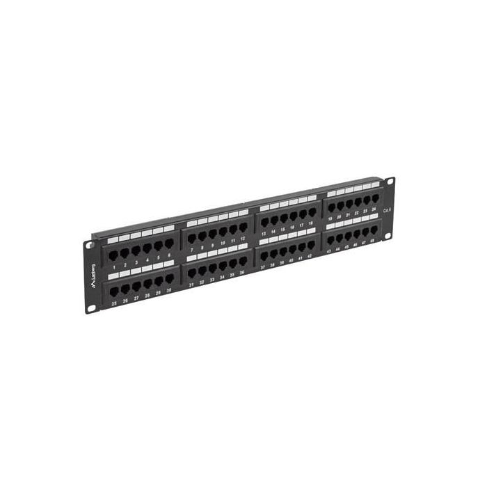 Lanberg Patch Panel 48 Puertos 2U Categoría 6 No Apantallado para Rack de 19" RJ-45 4