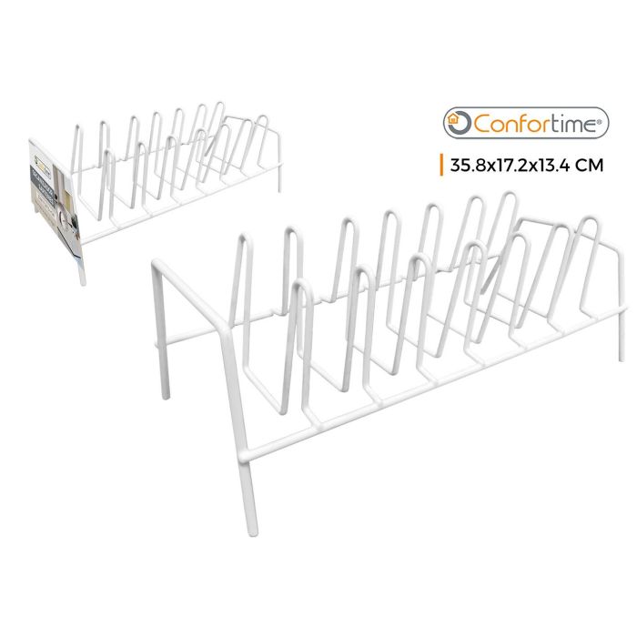 Confortime Organizador de Sartenes con 7 Compartimentos 36.5 x 18.6 x 14.3 cm (12 Unidades)